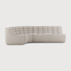 Tapicerowany tkaniną element narożny N701 Beige Round Ethnicraft