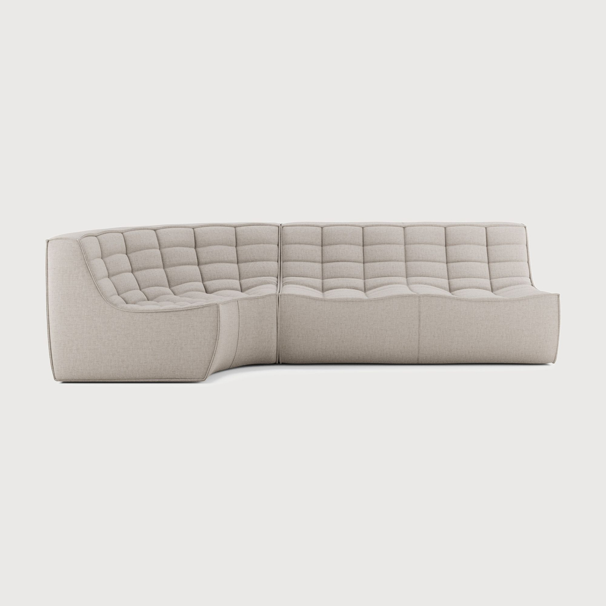 Tapicerowany tkaniną element narożny N701 Beige Round Ethnicraft