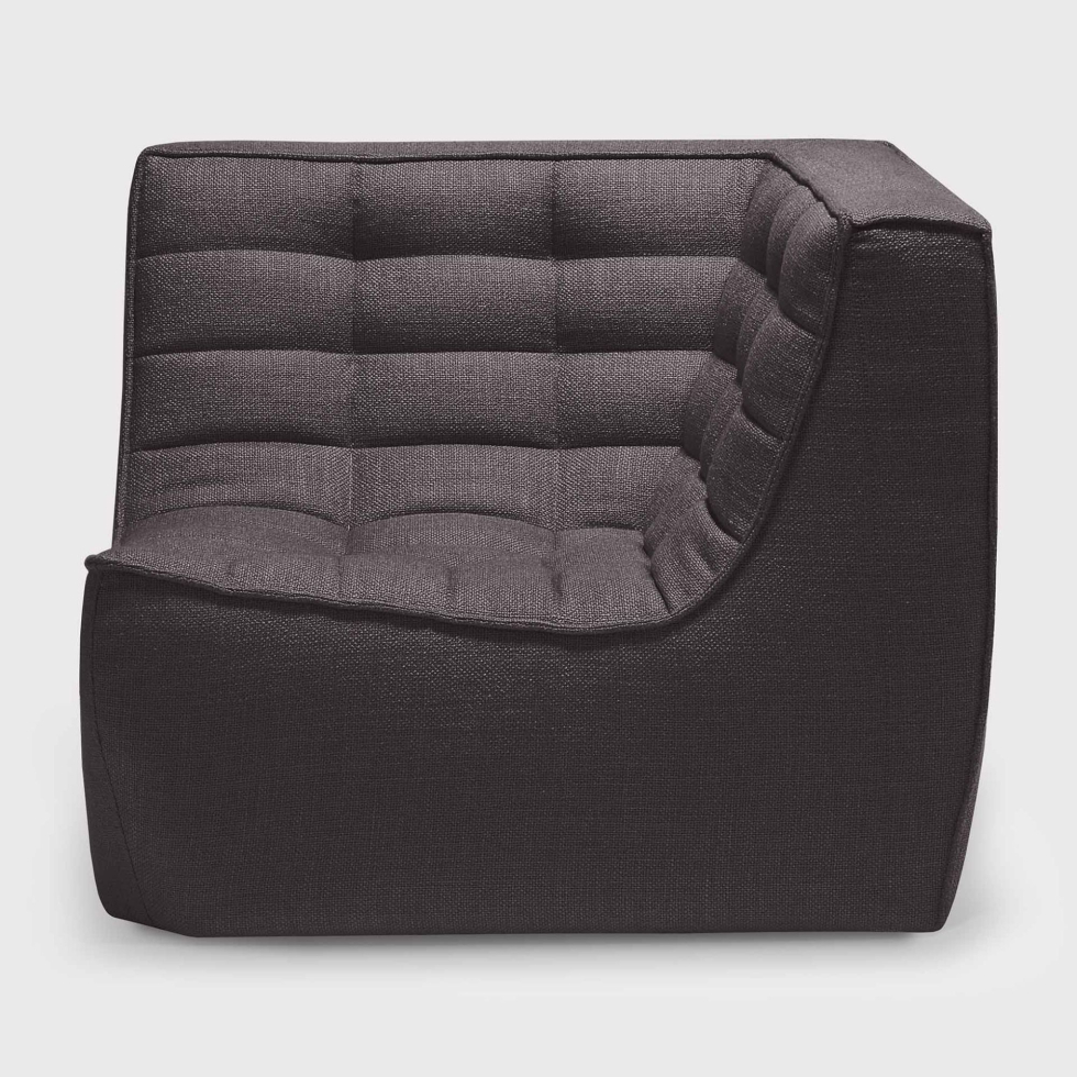 Tapicerowany tkaniną element narożny N701 Dark grey
