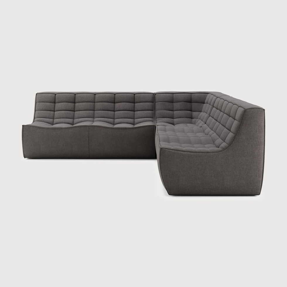 Tapicerowany tkaniną element narożny N701 Dark grey