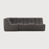 Tapicerowany tkaniną element narożny N701 Dark grey