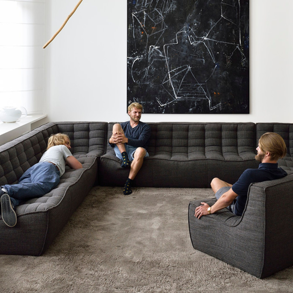 Tapicerowany tkaniną element narożny N701 Dark grey