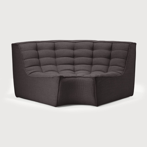 Tapicerowany tkaniną element narożny N701 Dark grey Round Ethnicraft