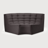Tapicerowany tkaniną element narożny N701 Dark grey Round Ethnicraft