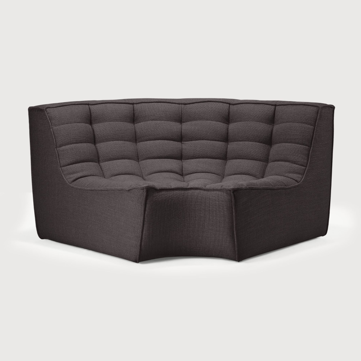 Tapicerowany tkaniną element narożny N701 Dark grey Round Ethnicraft