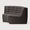 Tapicerowany tkaniną element narożny N701 Dark grey Round Ethnicraft