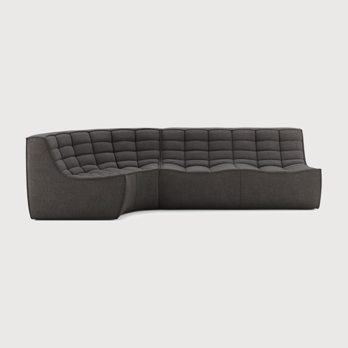 Tapicerowany tkaniną element narożny N701 Dark grey Round Ethnicraft