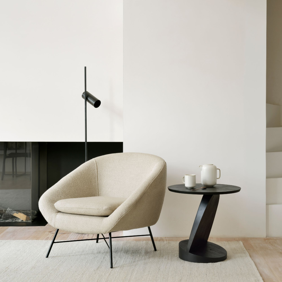Stolik Oblic Teak black
