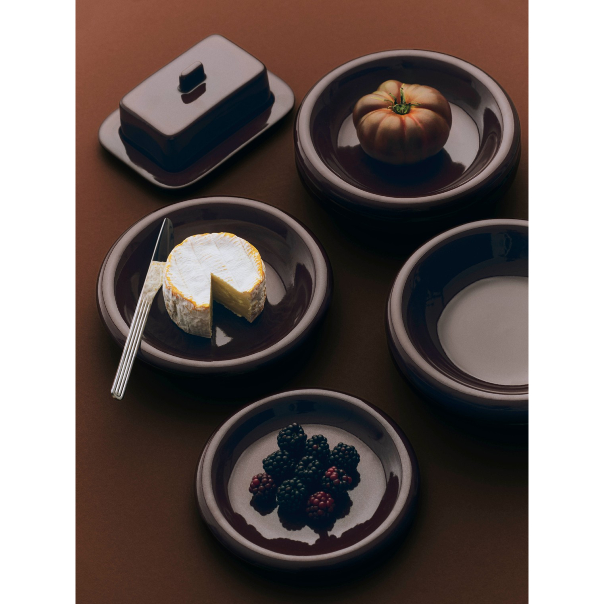 Maselniczka Barro Butter Dish Burgundy