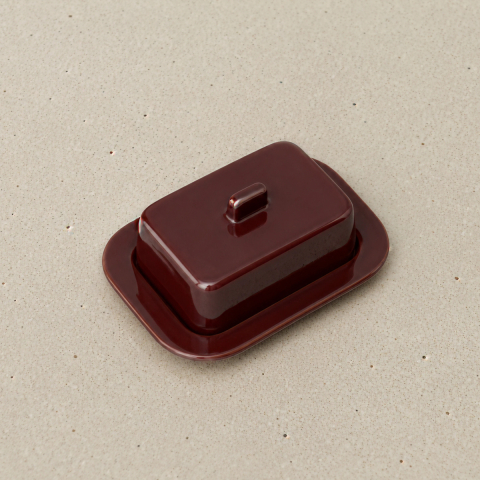 Maselniczka Barro Butter Dish Burgundy HAY