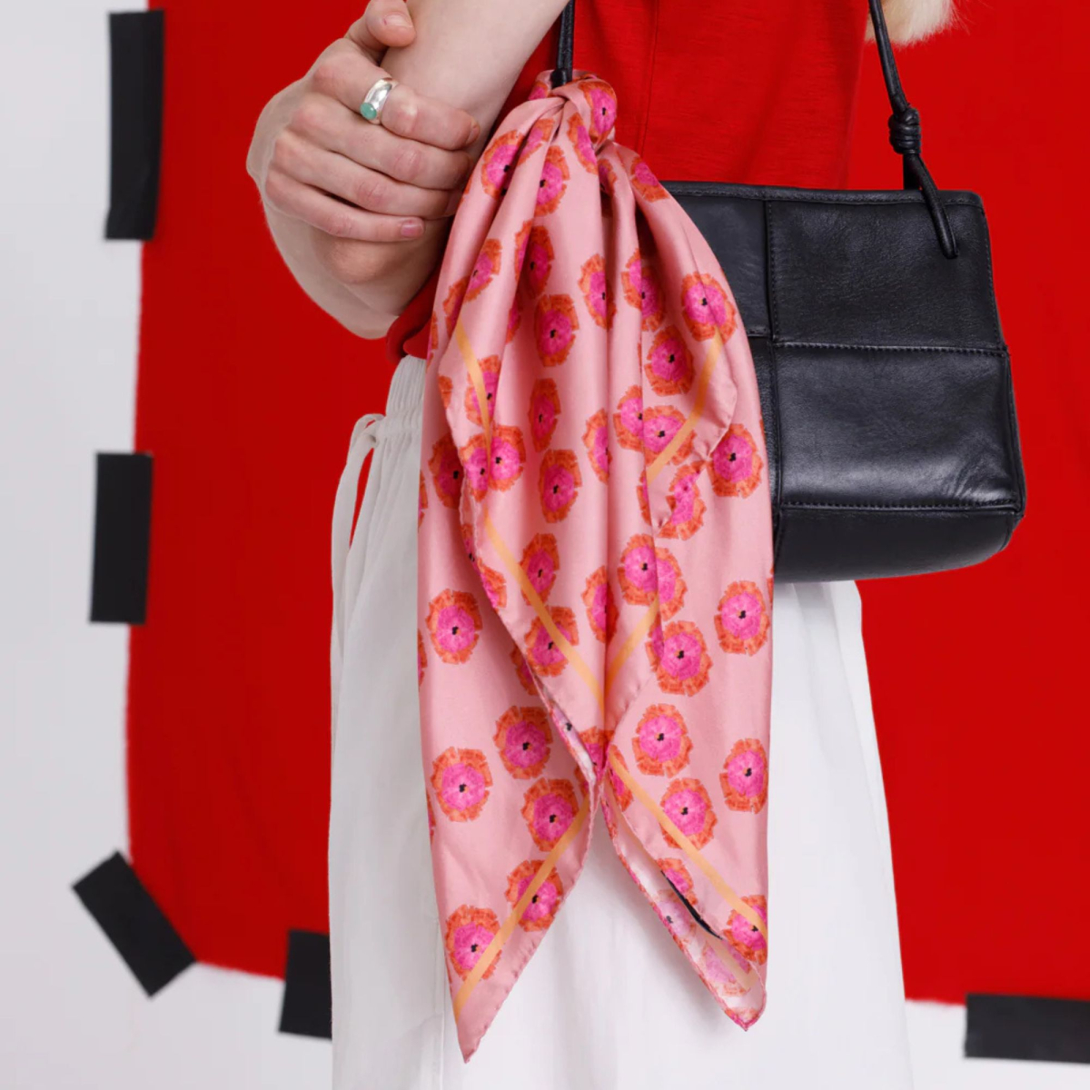Apaszka jedwabna Peony Pink