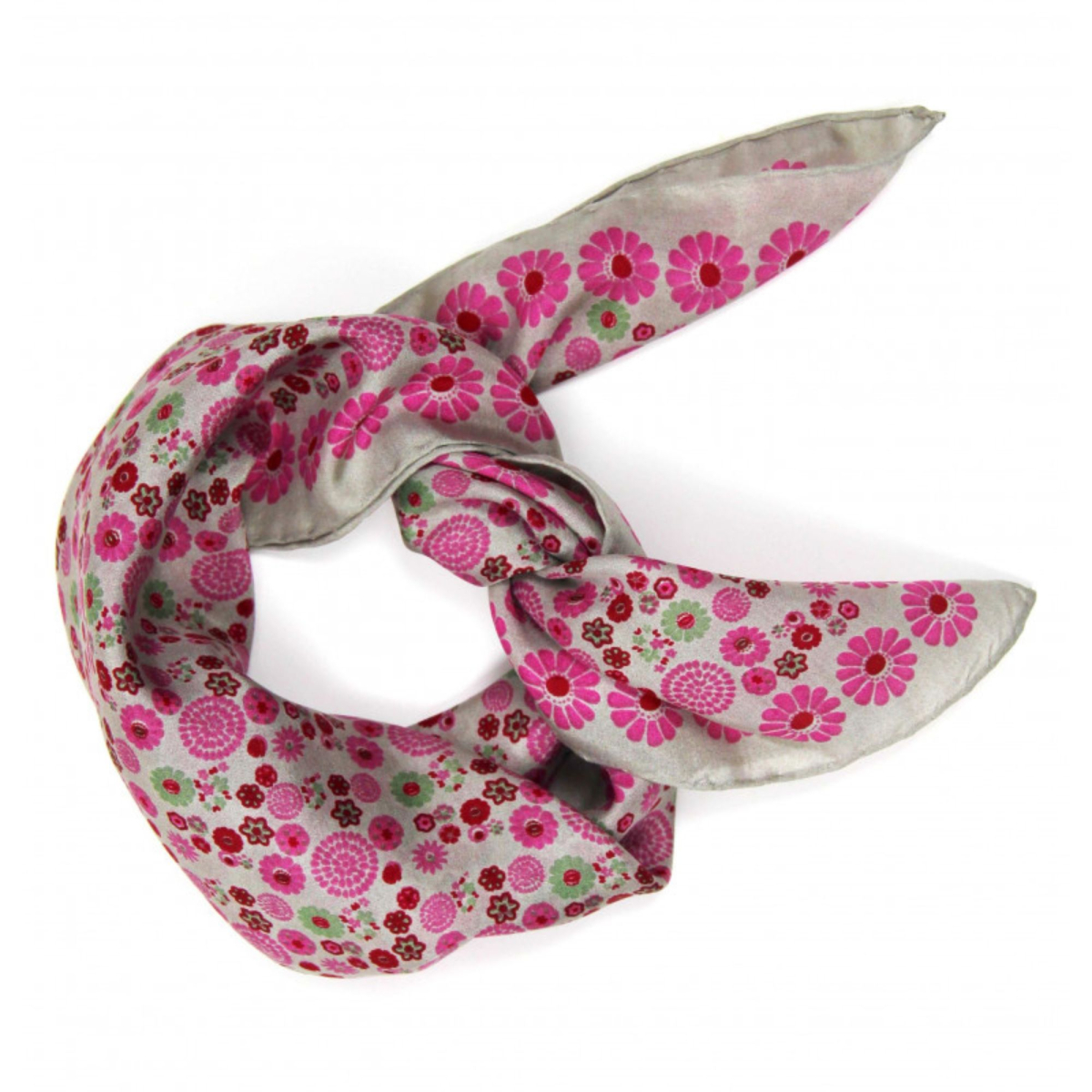 Apaszka jedwabna Mini Hanami Fuchsia