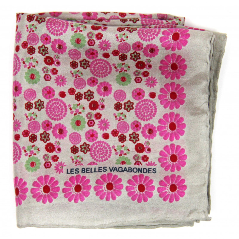Apaszka jedwabna Mini Hanami Fuchsia