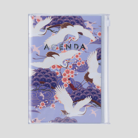 Kalendarz 2027 B6 Japan Birds Purple
