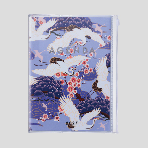 Kalendarz 2027 A5 Japan Birds Purple