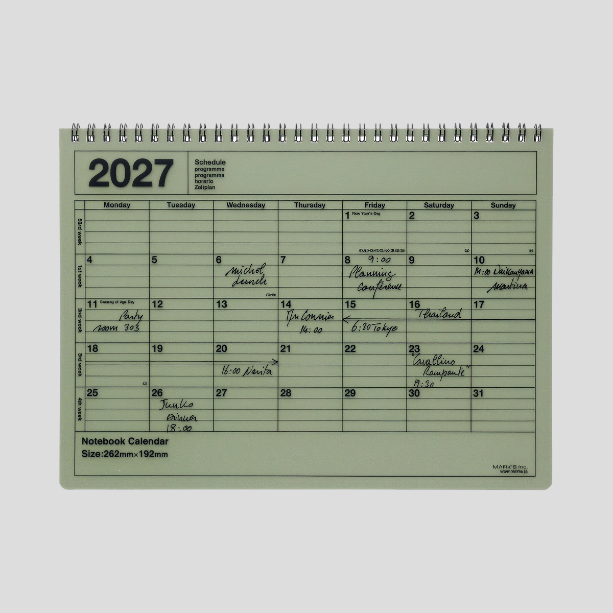 Kalendarz z notesem 2027 Khaki