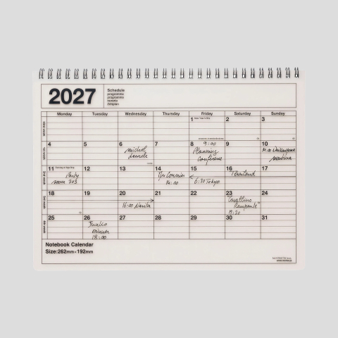 Kalendarz z notesem 2027 Ivory