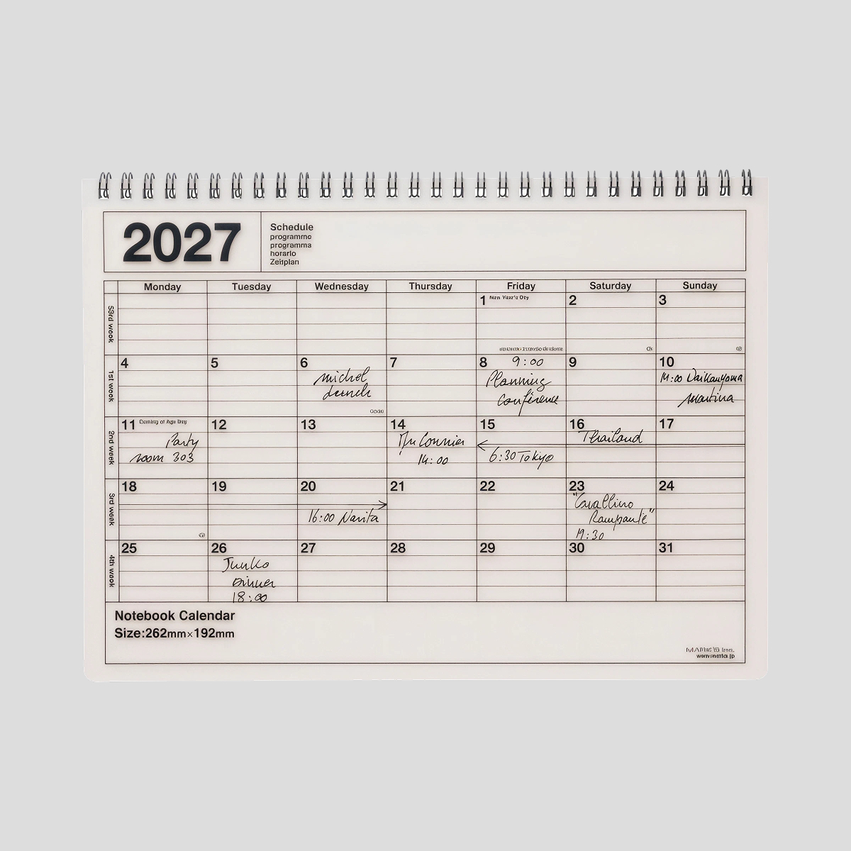 Kalendarz z notesem 2027 Ivory