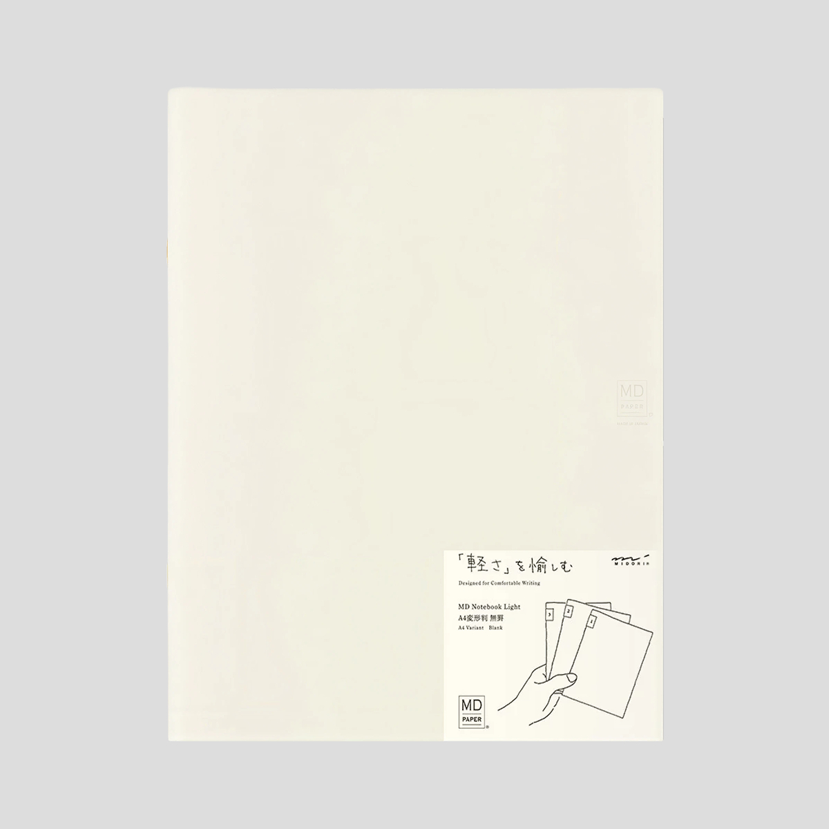 Zestaw trzech gładki notatników Light A4 Blank