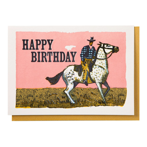 Kartka okolicznościowa Pink Cowboy Birthday