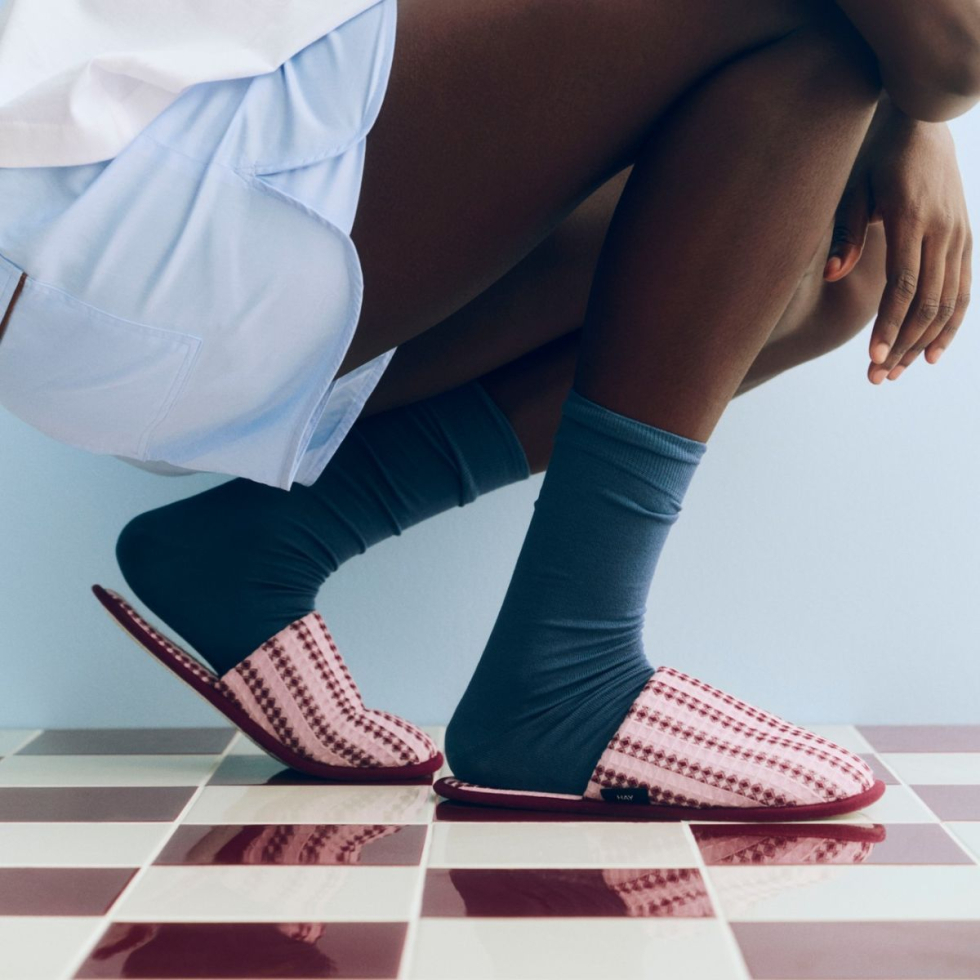 Kapcie Waffle Slippers Stripe Cool Pink