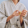 Szlafrok Waffle Bathrobe Dusty Blue