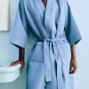 Szlafrok Waffle Bathrobe Blue