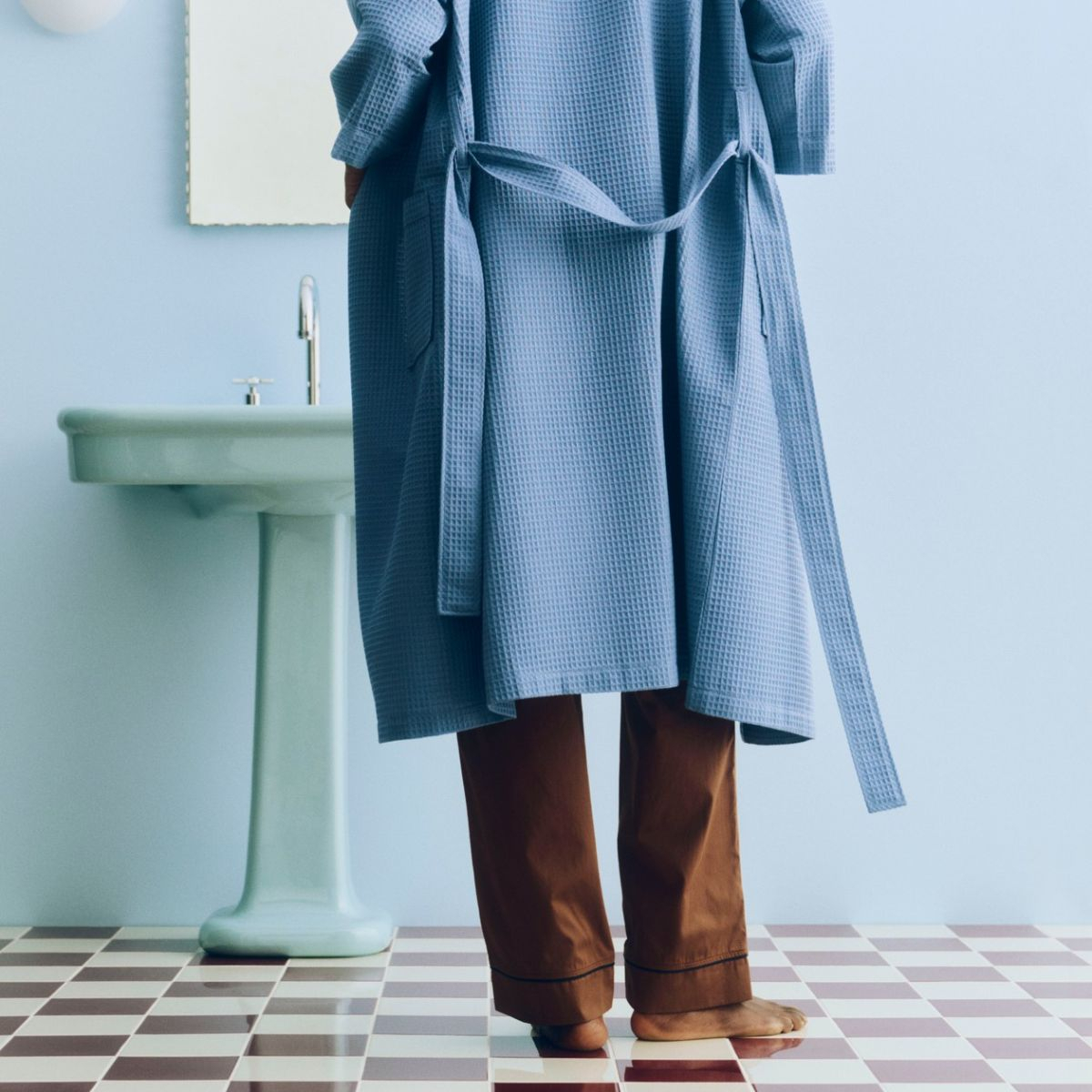 Szlafrok Waffle Bathrobe Blue