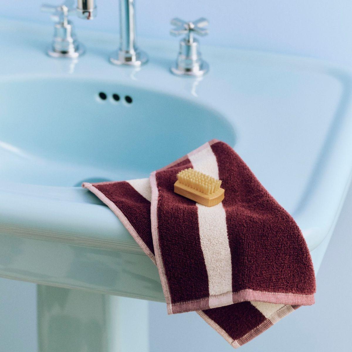 Ręczniczek Stripe Wash Cloth Burgundy