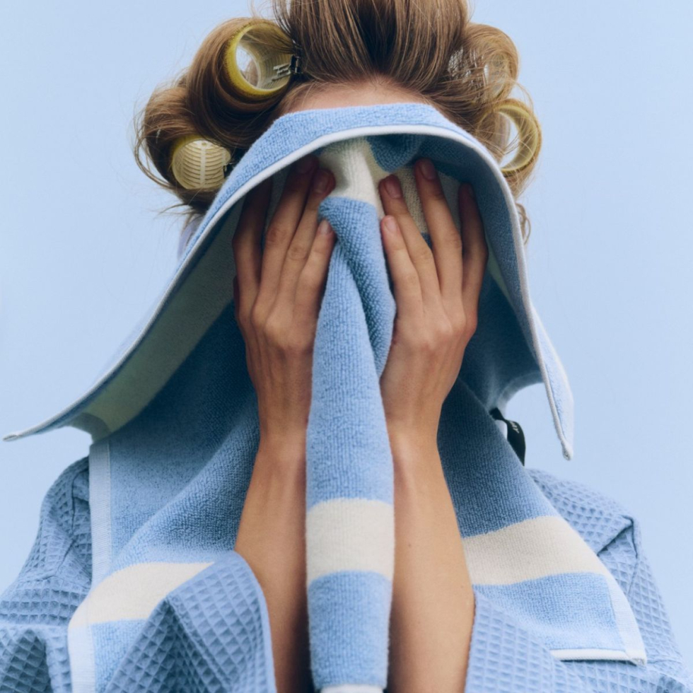 Ręcznik do rąk Stripe Hand Towel Dusty Blue
