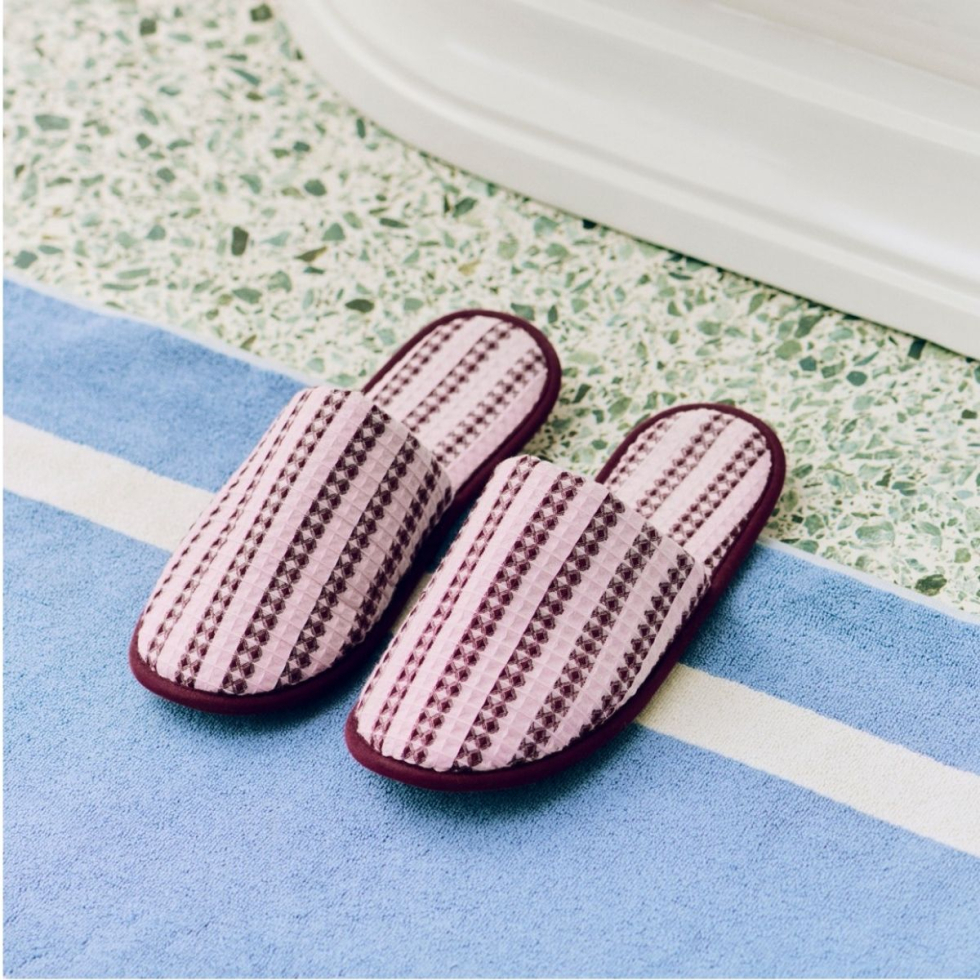 Dywanik łazienkowy Stripe Bath Mat Dusty Blue