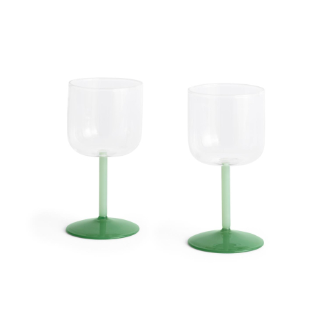 Zestaw dwóch kieliszków Tint Wine Glass Set of 2 Clear Green Jade