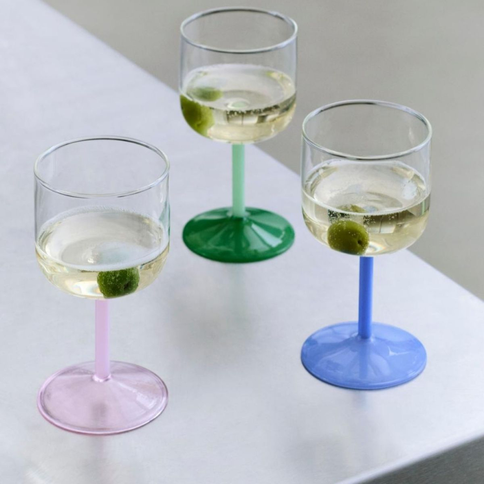 Zestaw dwóch kieliszków Tint Wine Glass Set of 2 Clear Blue