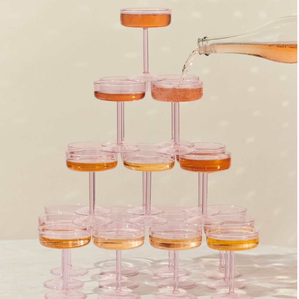 Zestaw kieliszków koktajlowych Tint Coupe Glass Set of 2 Pink