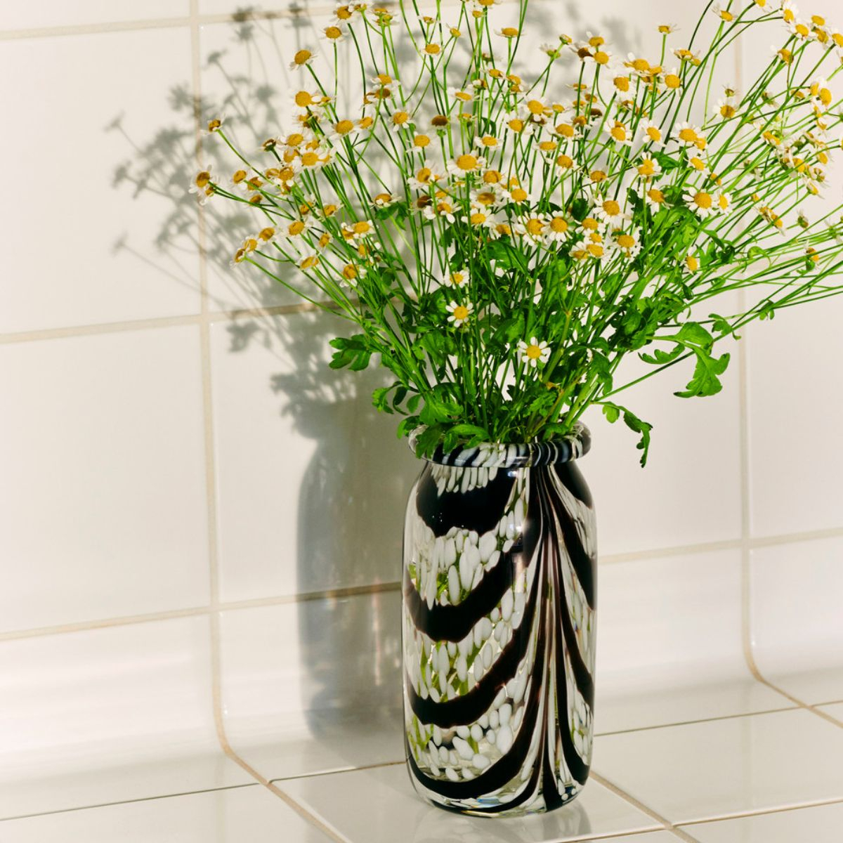 Wazon Splash Vase Roll Neck X-Small Coffee and white