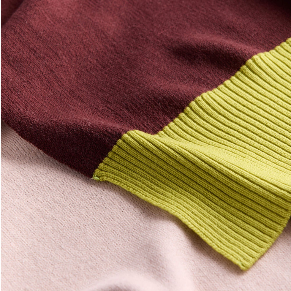 Pled Merino Bordeaux Peach Lime