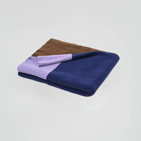 Pled Merino Blue Brown Lilac