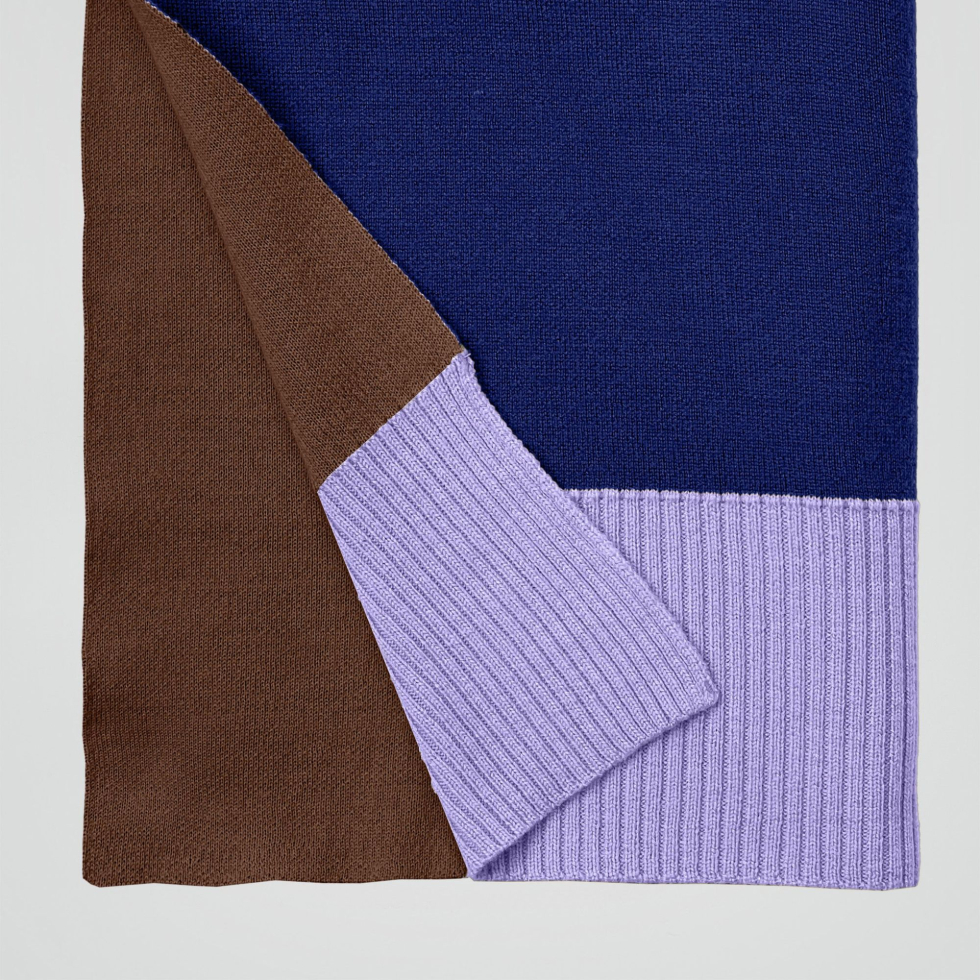 Pled Merino Blue Brown Lilac