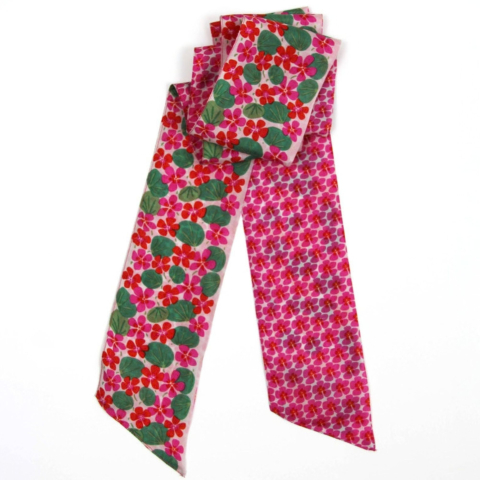 Opaska jedwabna Petale Fuchsia