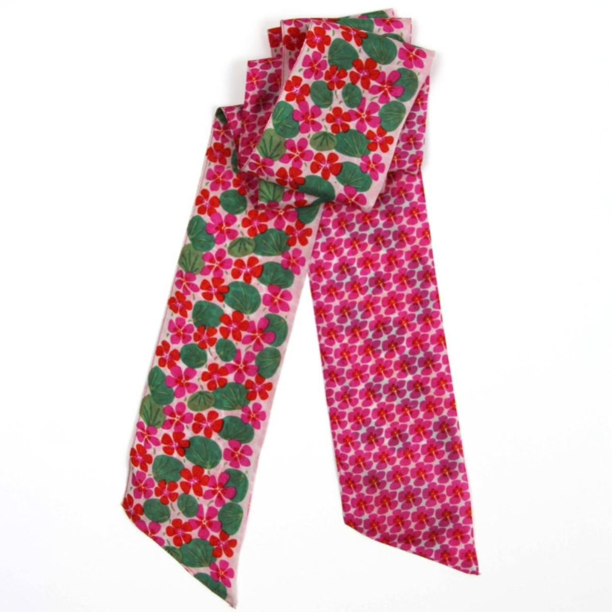 Opaska jedwabna Petale Fuchsia