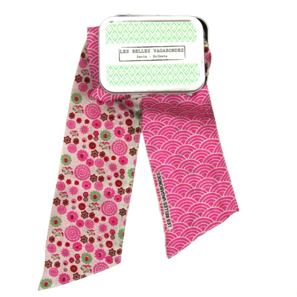 Opaska jedwabna Akiko Fuchsia