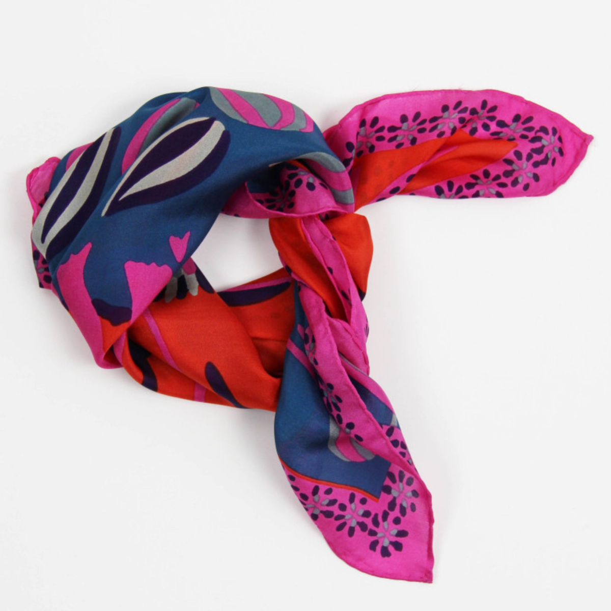 Apaszka jedwabna Mini Birdy Fuchsia
