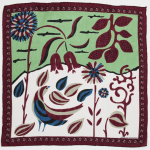 Apaszka jedwabna Mini Birdy Bordeaux