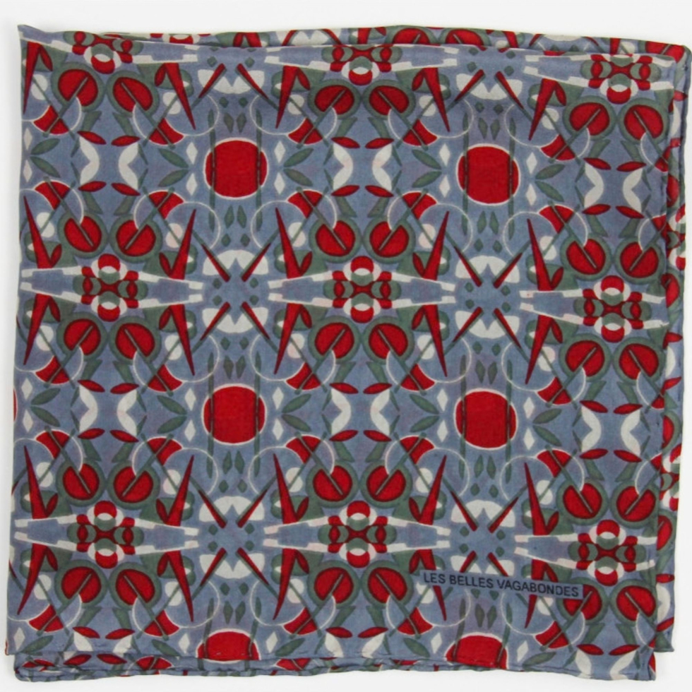 Apaszka jedwabna Mini Ephemere Rouge