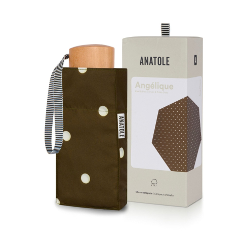 Parasolka kompaktowa Angélique Khaki & Polka Dots