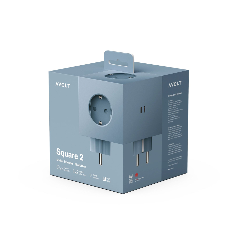 Listwa zasilająca Square 2 USB-C Socket Extender Niebieski