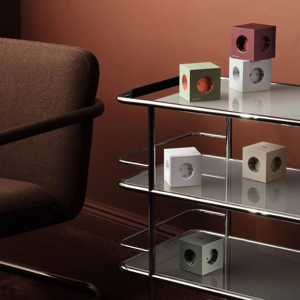 Listwa zasilająca Square 2 USB-C Socket Extender Bordowy