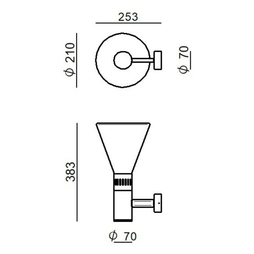 Lampa ścienna Cono Black