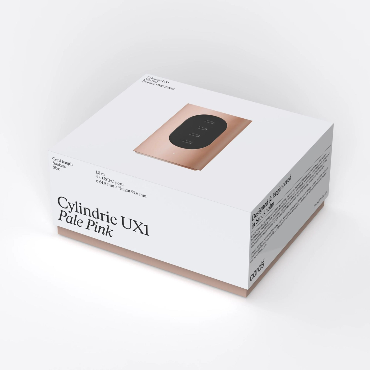 Ładowarka Cylindric UX1 ​Pale Pink