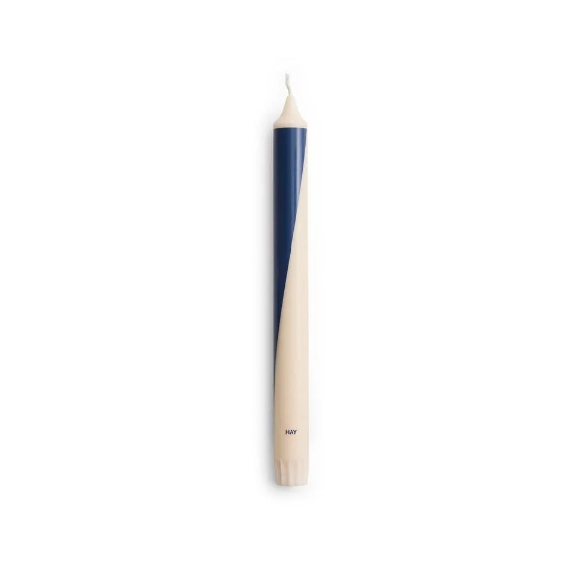 Świeca Pattern Candle Off-white with blue swirl
